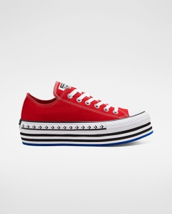 Converse Logo Play Chuck Taylor All Star Bayan Kısa Ayakkabı Siyah/Kırmızı/Beyaz | 3079524-Türkiye